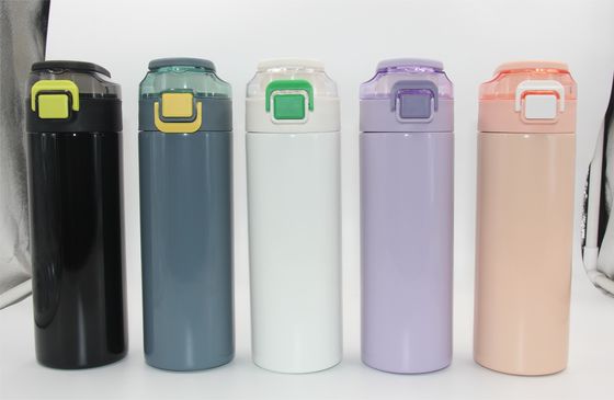 Druck auf den Knopf 400ml Doppelwand Isolierung Edelstahl Wasserflasche Vakuum Isolierung Flasche