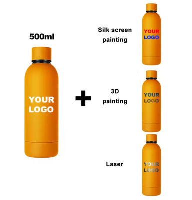 Berührungsgummifarbe Doppelwand Vakuumflasche Tumbler 500ml Edelstahl Wasserflaschen