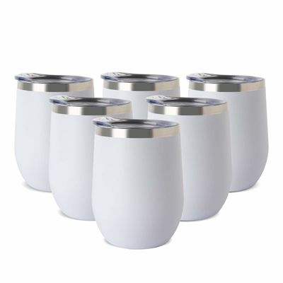 weißer Kaffeetasse-doppel-wandiger Entwurf des Edelstahl-12oz für lange Zeit-Isolierung
