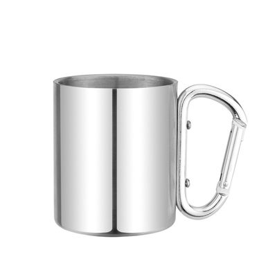 220ml - doppel-wandige Kaffeetasse des Edelstahl-400ml mit Carabiner-Griff