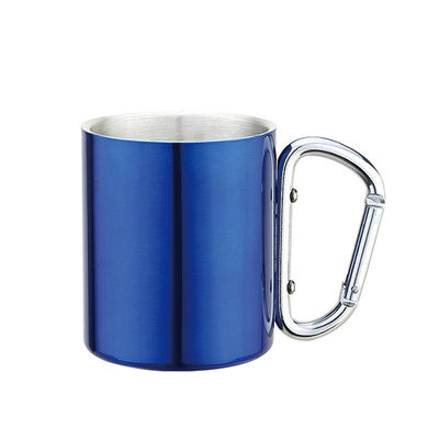 220ml - doppel-wandige Kaffeetasse des Edelstahl-400ml mit Carabiner-Griff